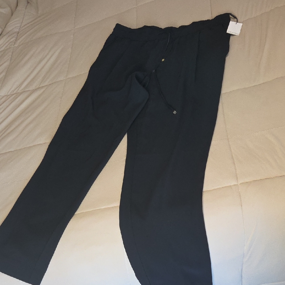 Calvin Klein Black Drawstring Jogger Pants